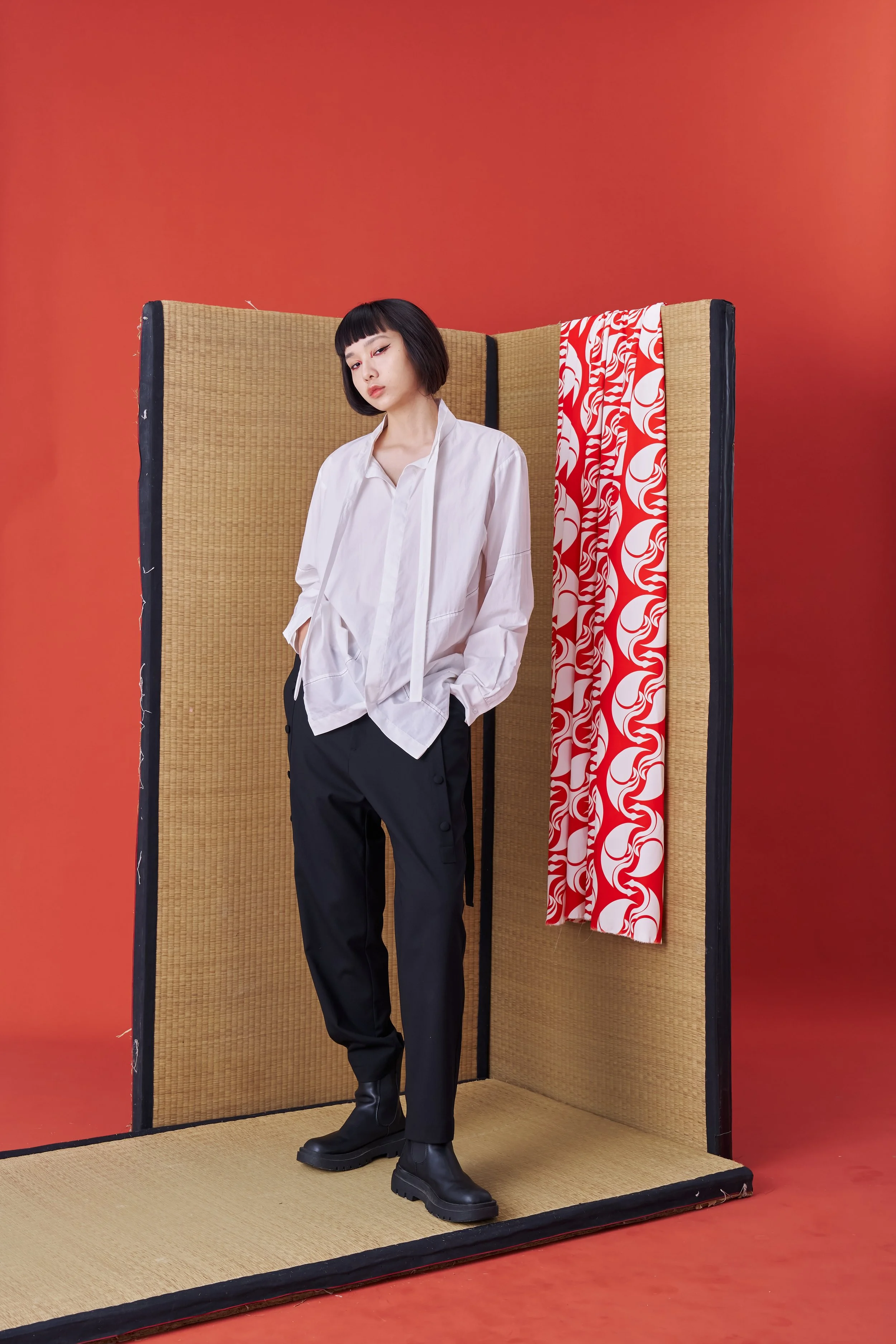 Deconstructed Collar Tie Shirt (White) — INF - Garment for the